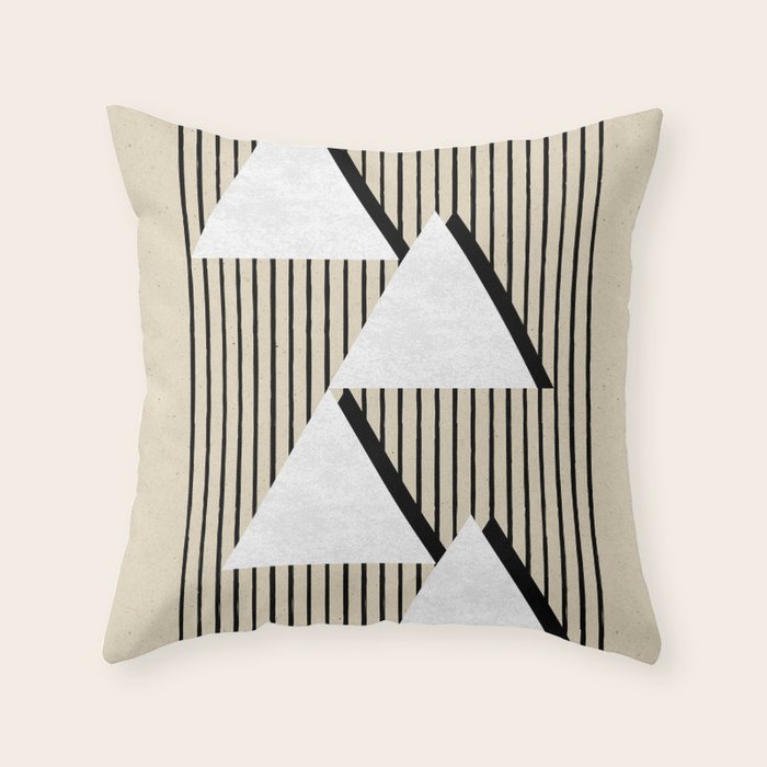 Triangle black and white Stripes Throw Pillow Gallery Image 6