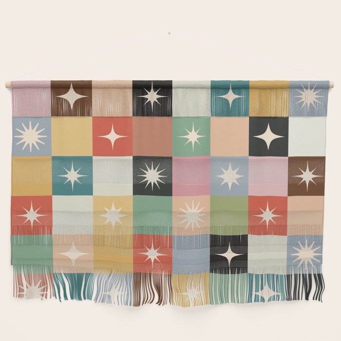Retro Festive Sparkle Checker  Wall Hanging Gallery Image 1