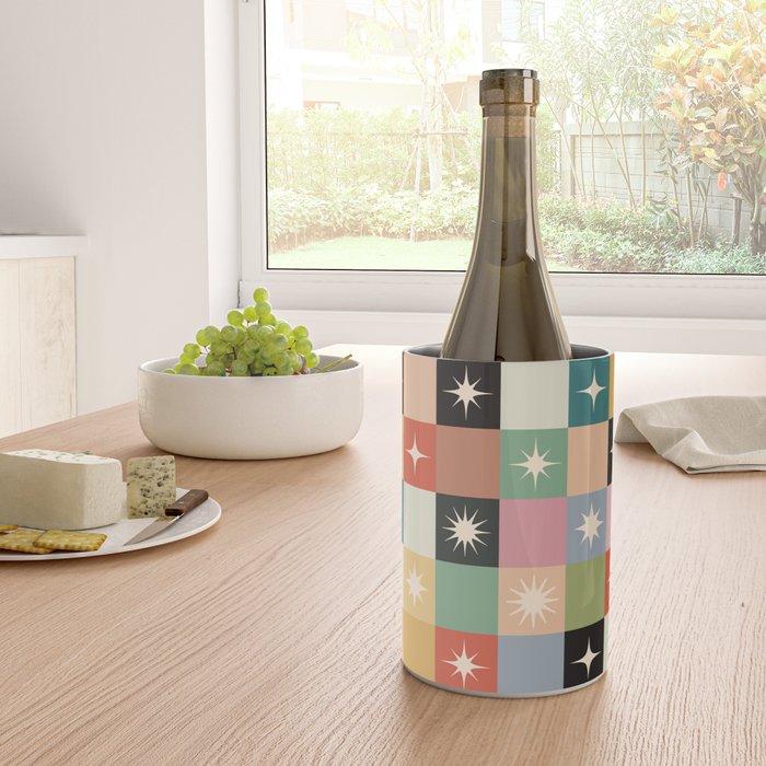 Retro Festive Sparkle Checker  Wine Chiller Gallery Image 4