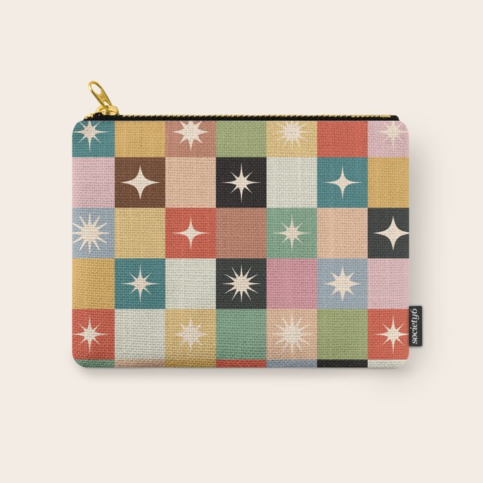 Retro Festive Sparkle Checker  Carry All Pouch Gallery Image 1