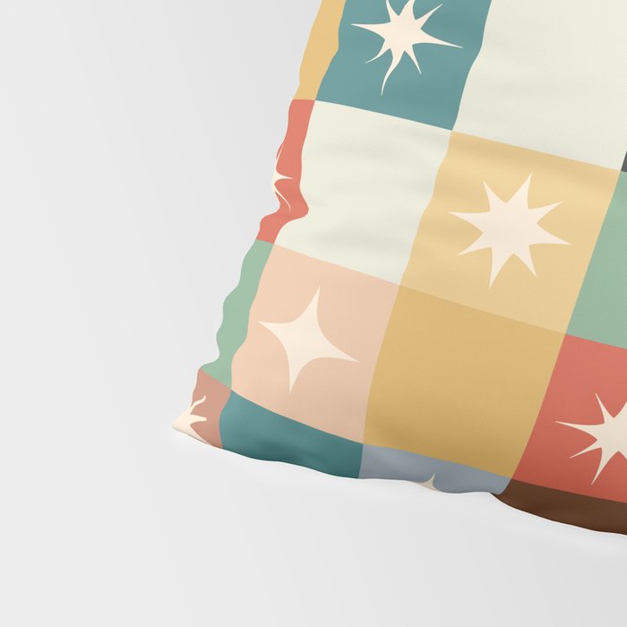 Retro Festive Sparkle Checker  Pillow Sham Gallery Image 4