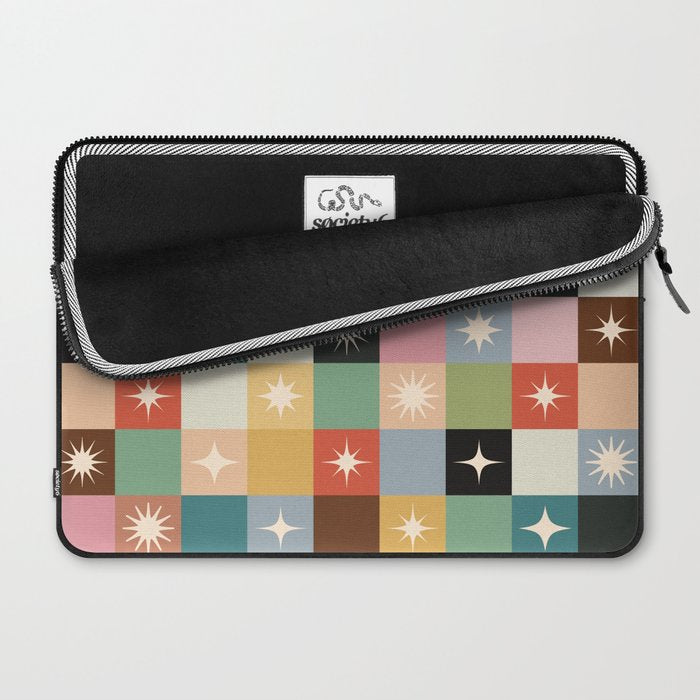 Retro Festive Sparkle Checker  Laptop Sleeve Gallery Image 2