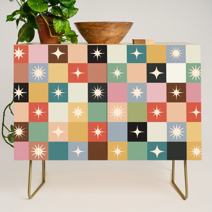 Retro Festive Sparkle Checker  Credenza Gallery Image 1