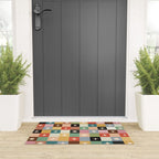 Retro Festive Sparkle Checker  Welcome Mat Gallery Image 3
