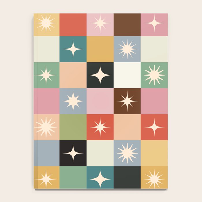 Retro Festive Sparkle Checker  Notebook Gallery Image 4