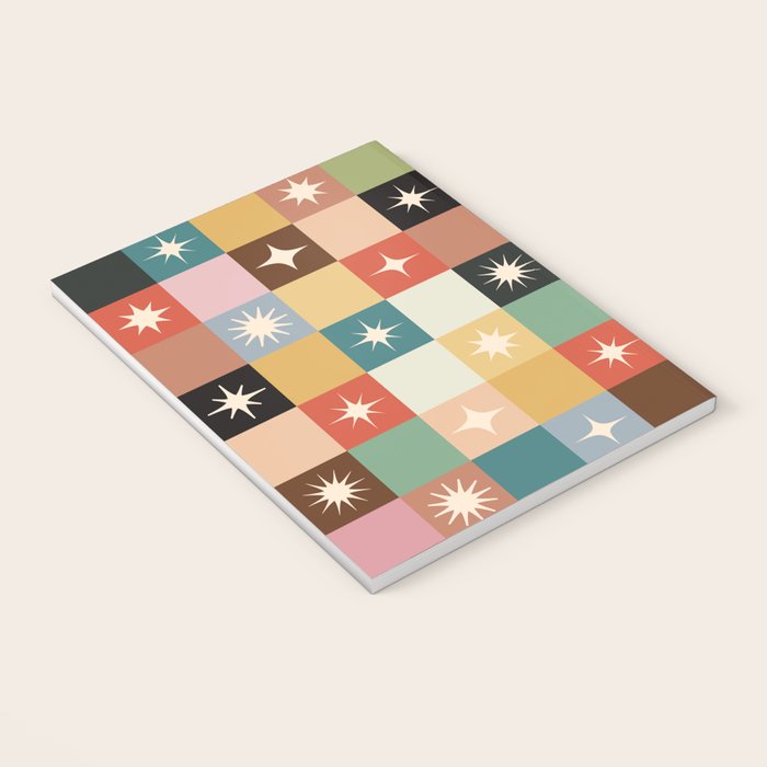 Retro Festive Sparkle Checker  Notebook Gallery Image 3