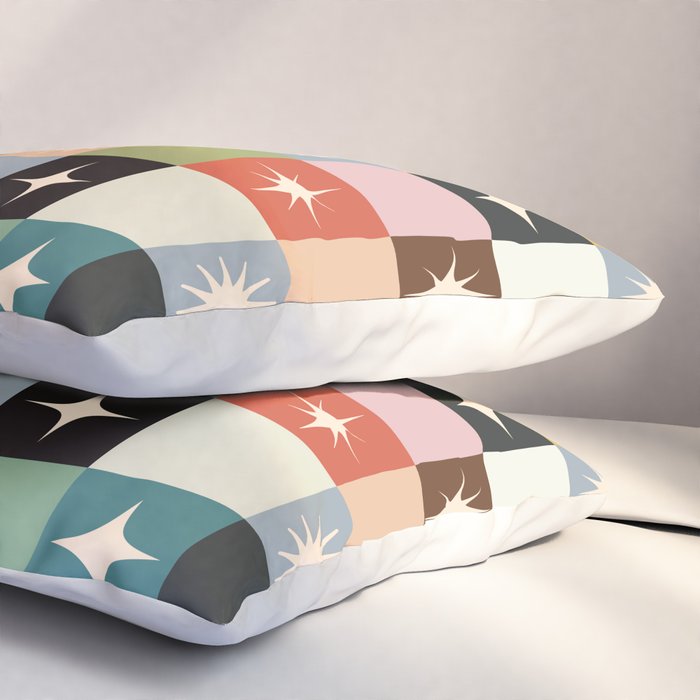 Retro Festive Sparkle Checker  Pillow Sham Gallery Image 3