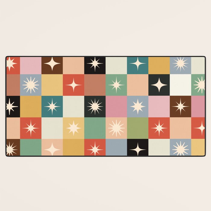 Retro Festive Sparkle Checker  Desk Mat Gallery Image 3