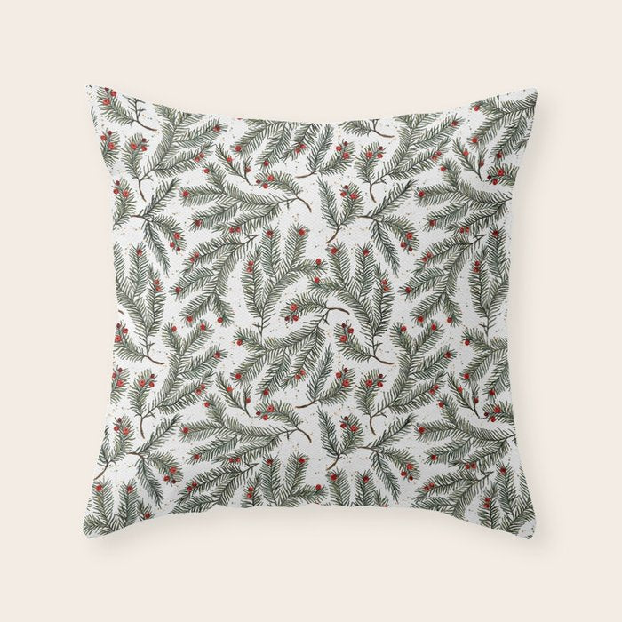 Evergreen Elegance Throw Pillow Gallery Image 1