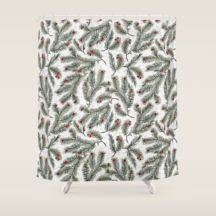 Evergreen Elegance Shower Curtain Gallery Image 1