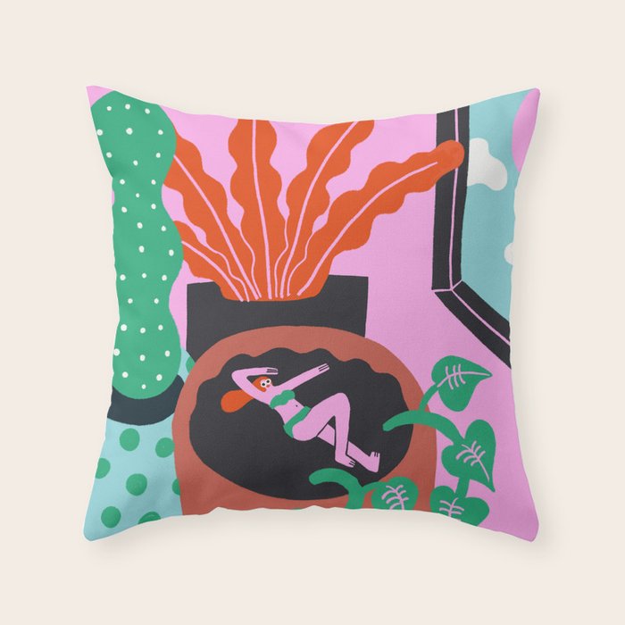 Isolation and Chill Throw Pillow Gallery Image 1