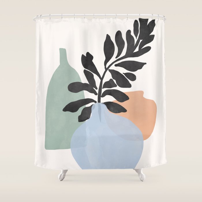 Sea glass vases Shower Curtain Gallery Image 1