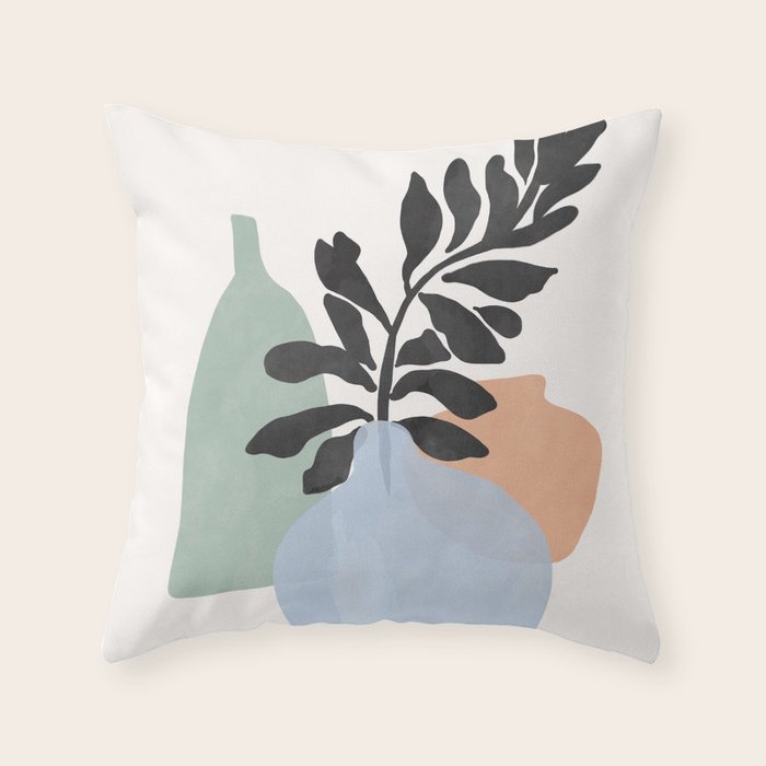 Sea glass vases Throw Pillow Gallery Image 6