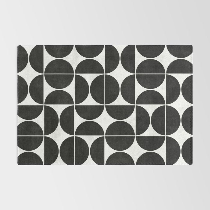 Mid-Century Modern Pattern No.3 - Black and White Rug Gallery Image 2