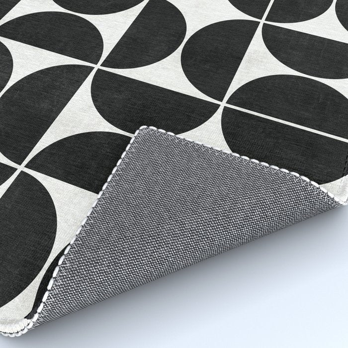 Mid-Century Modern Pattern No.3 - Black and White Rug Gallery Image 4