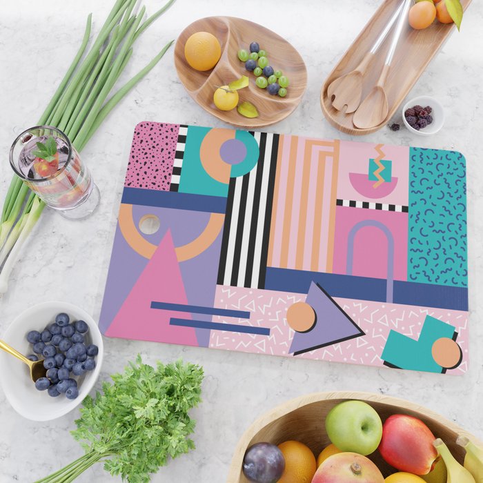 Memphis pattern 84 - 80s / 90s Retro Cutting Board Gallery Image 2