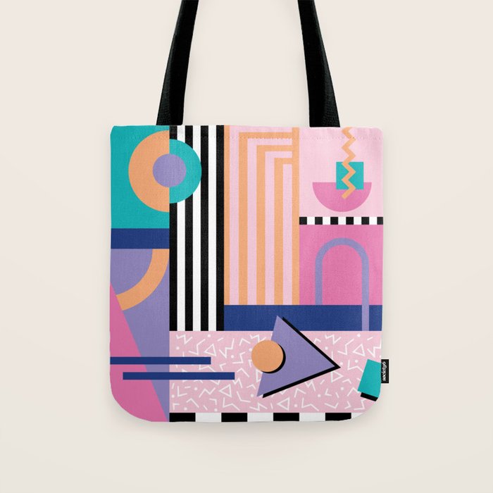 Memphis pattern 84 - 80s / 90s Retro Tote Bag Gallery Image 1