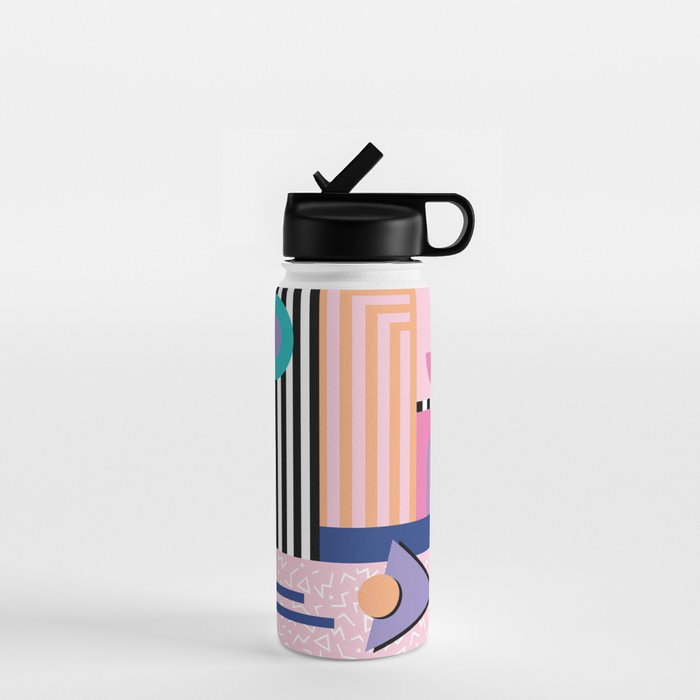 Memphis pattern 84 - 80s / 90s Retro Water Bottle Gallery Image 1