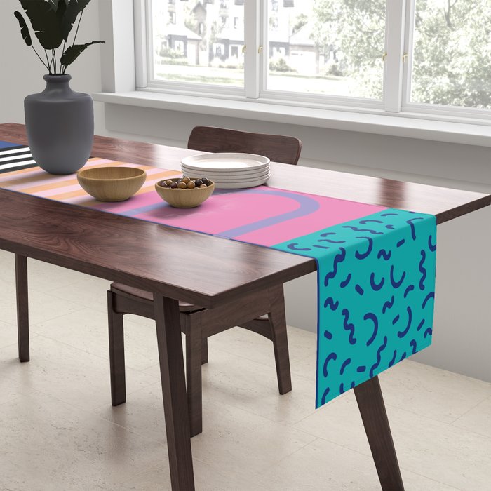 Memphis pattern 84 - 80s / 90s Retro Table Runner Gallery Image 2