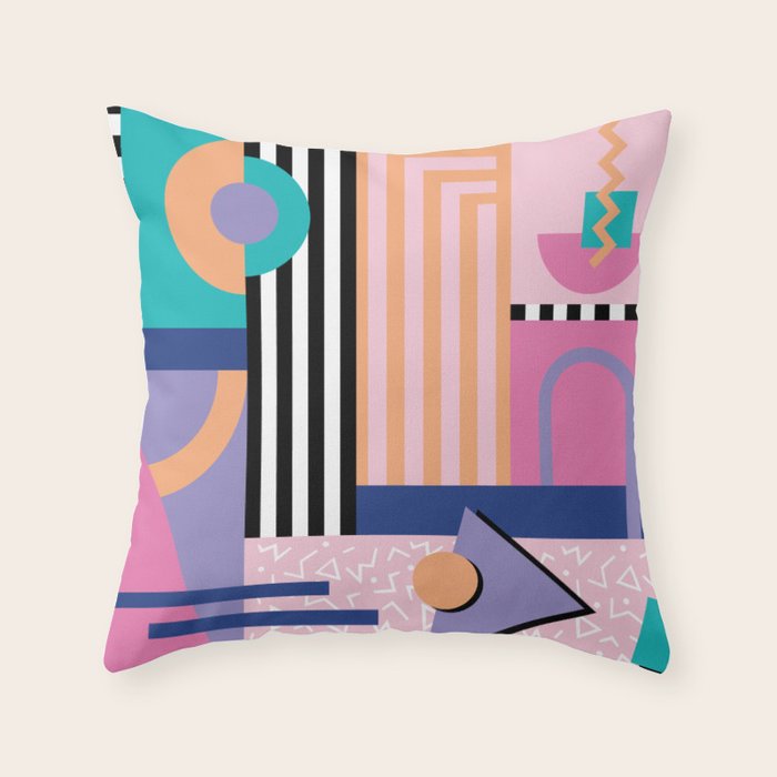 Memphis pattern 84 - 80s / 90s Retro Throw Pillow Gallery Image 6
