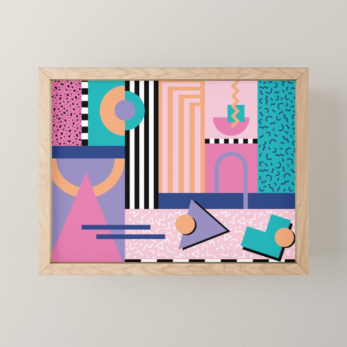 Memphis pattern 84 - 80s / 90s Retro Mini Art Print Gallery Image 1