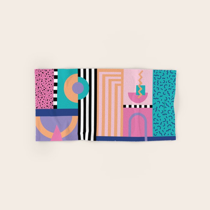 Memphis pattern 84 - 80s / 90s Retro Bath Towel Gallery Image 1
