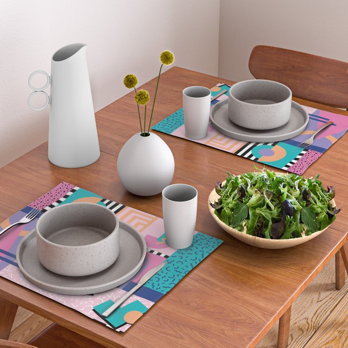 Memphis pattern 84 - 80s / 90s Retro Placemat Gallery Image 2