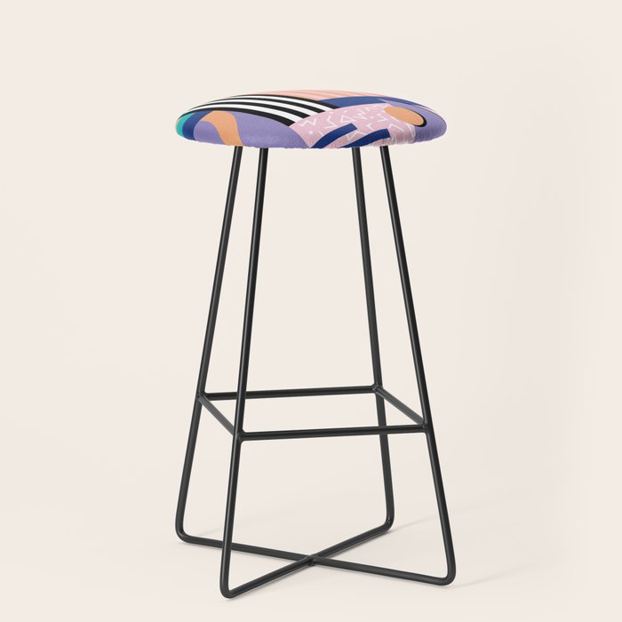 Memphis pattern 84 - 80s / 90s Retro Stool Gallery Image 1