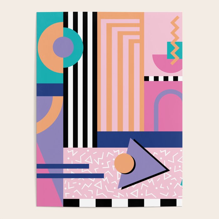 Memphis pattern 84 - 80s / 90s Retro Poster Gallery Image 1