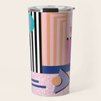 Memphis pattern 84 - 80s / 90s Retro Travel Mug Gallery Image 1