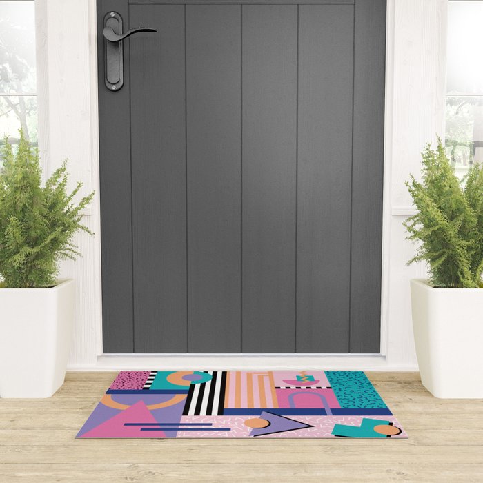 Memphis pattern 84 - 80s / 90s Retro Welcome Mat Gallery Image 3