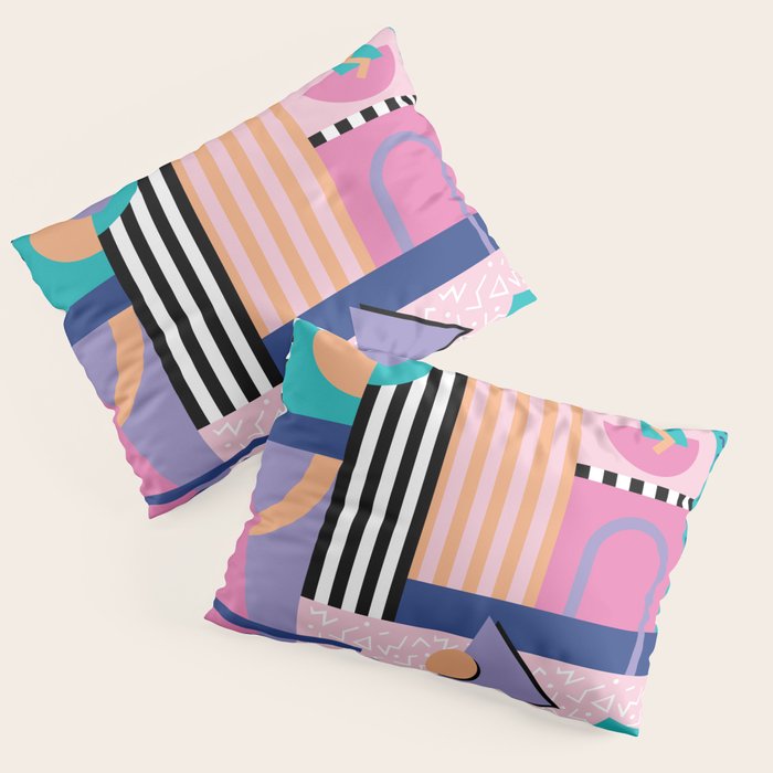 Memphis pattern 84 - 80s / 90s Retro Pillow Sham Gallery Image 3