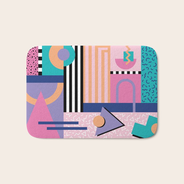 Memphis pattern 84 - 80s / 90s Retro Bath Mat Gallery Image 1