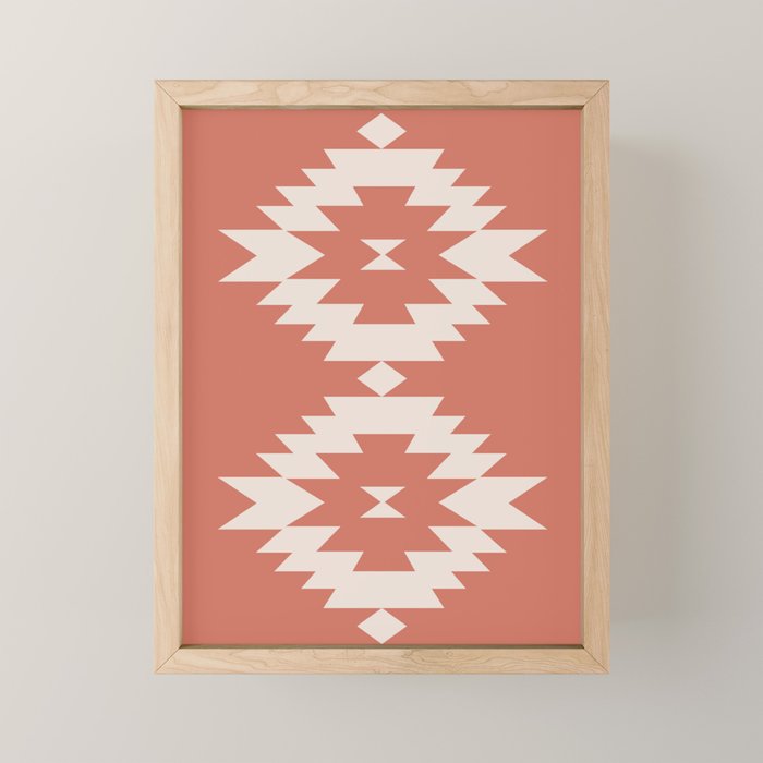 Southwestern Minimalism - Bright Coral Red Mini Art Print Gallery Image 1