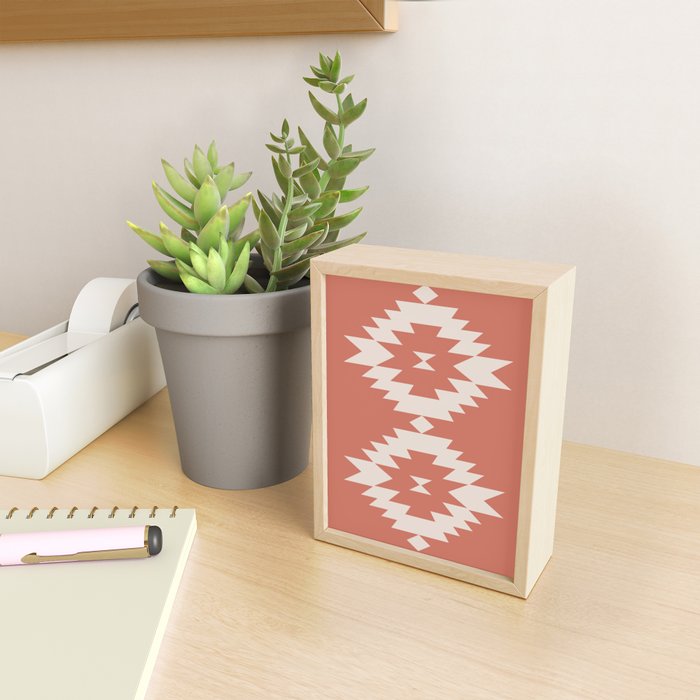 Southwestern Minimalism - Bright Coral Red Mini Art Print Gallery Image 2