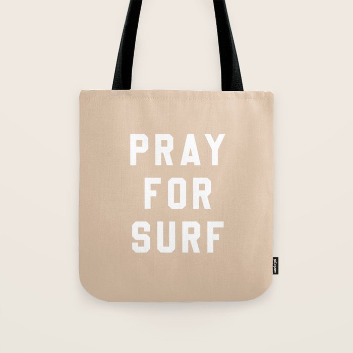 Pray for Surf - sand color Tote Bag Gallery Image 1