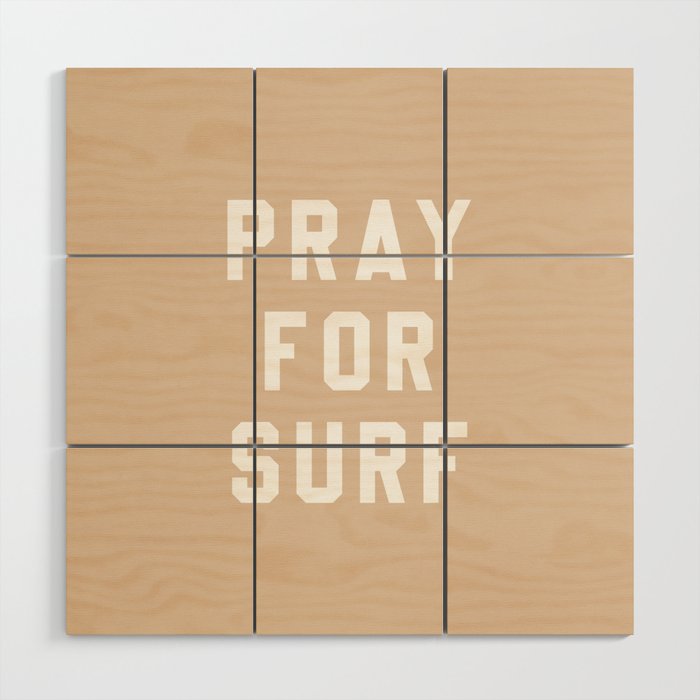 Pray for Surf - sand color Wood Wall Art Gallery Image 1