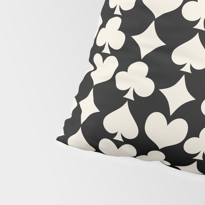 Card Suit Motifs I Black and White Pillow Sham Gallery Image 4