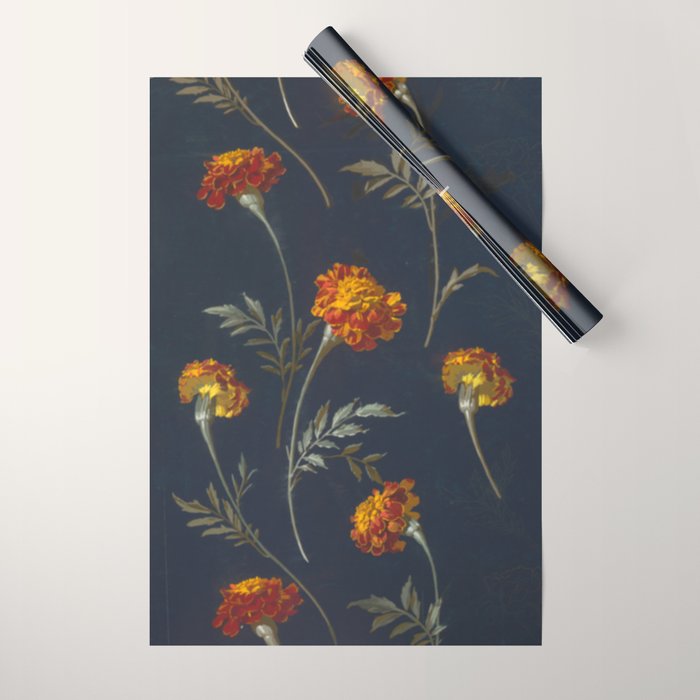Vintage Marigolds Wrapping Paper Gallery Image 1