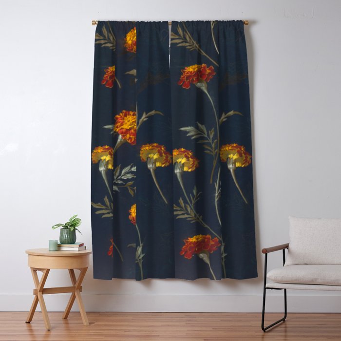 Vintage Marigolds Window Curtain Gallery Image 1