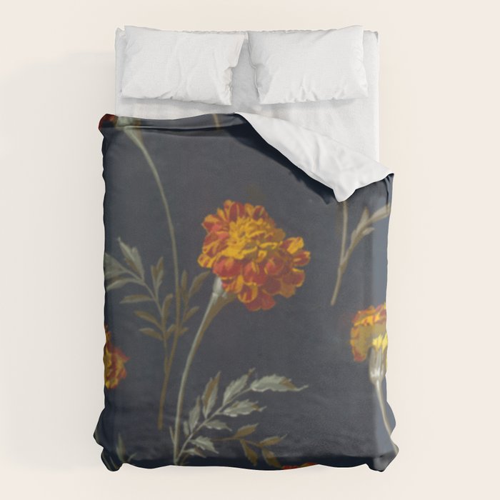 Vintage Marigolds Duvet Cover