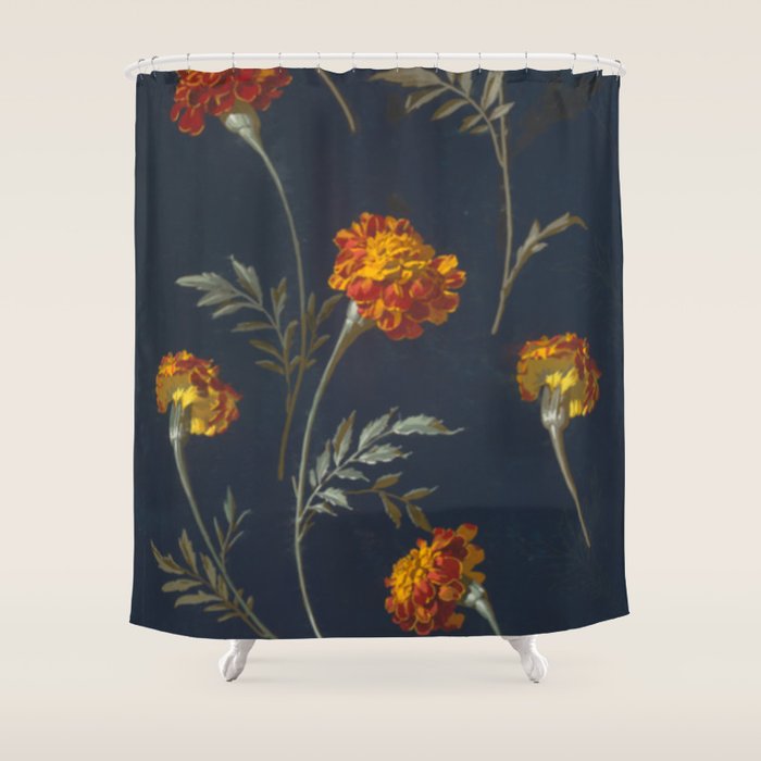 Vintage Marigolds Shower Curtain Gallery Image 1