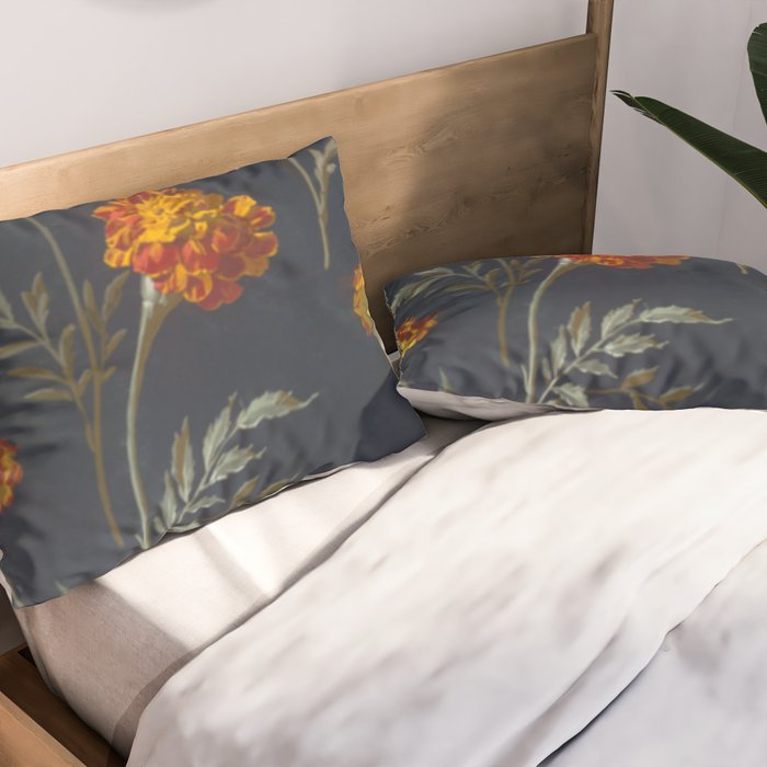 Vintage Marigolds Pillow Sham Gallery Image 2