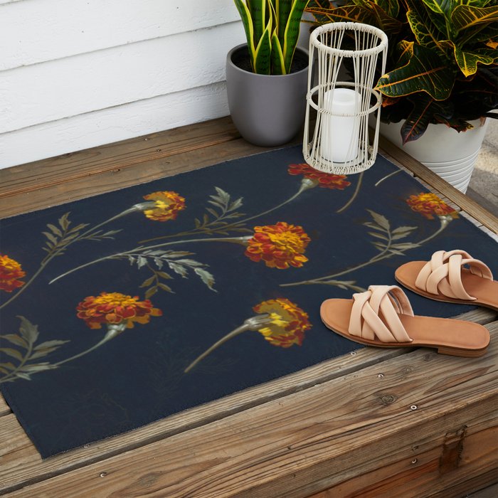 Vintage Marigolds Outdoor Rug Gallery Image 2