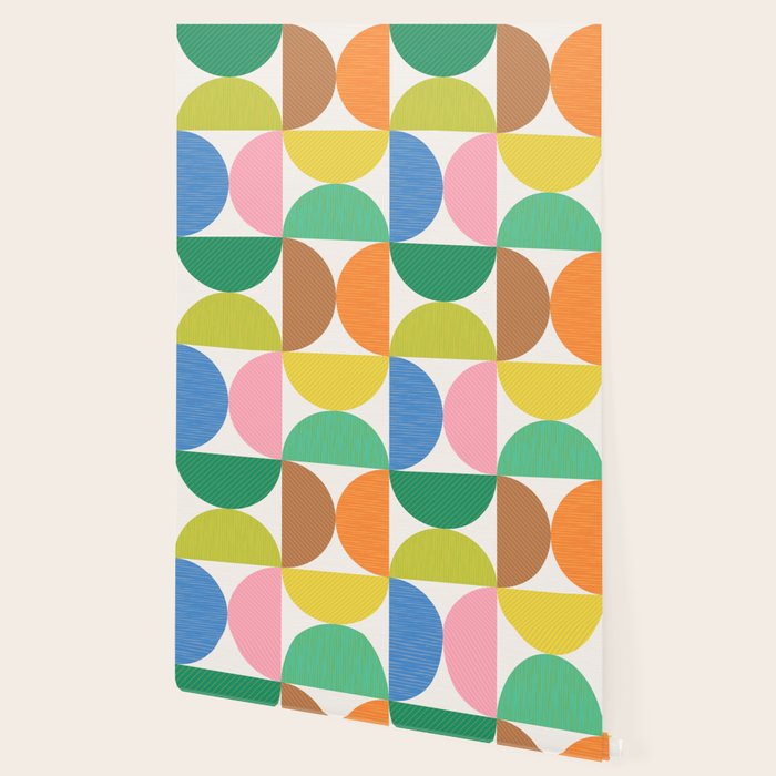 Mid Century Modern Shapes - Multi Color Wallpaper Gallery Image 2