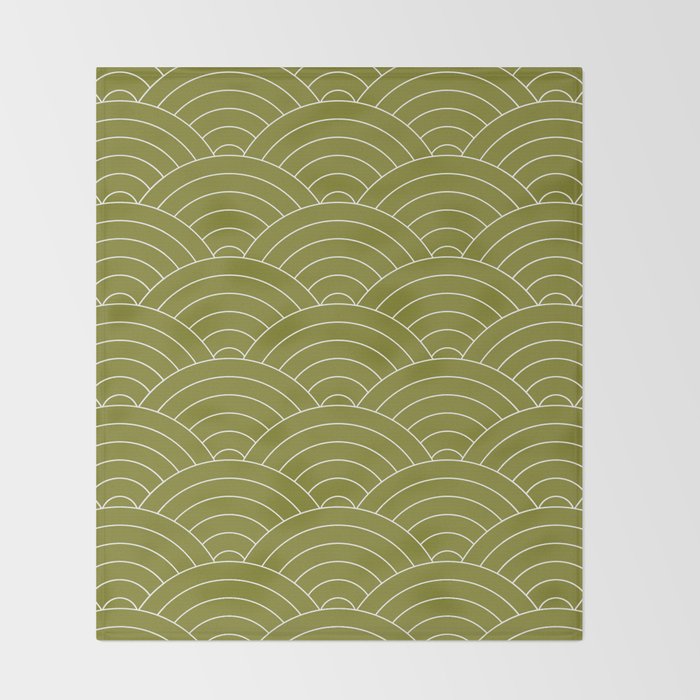 Waves (Matcha) Throw Blanket Gallery Image 2