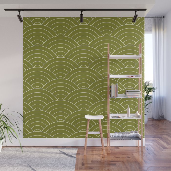 Waves (Matcha) Wall Mural Gallery Image 1