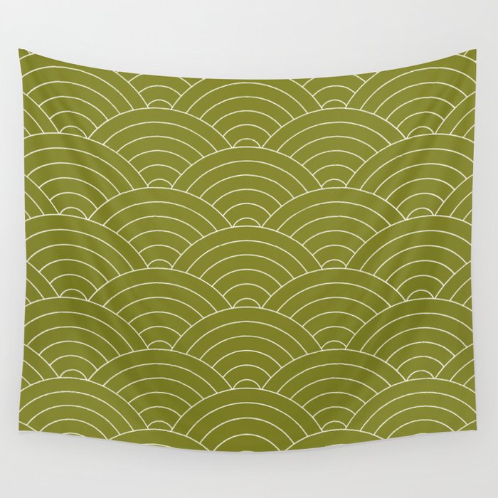 Waves (Matcha) Wall Tapestry Gallery Image 1