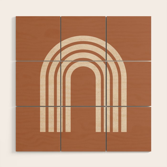 Woodblock arch terracotta Wood Wall Art Gallery Image 1