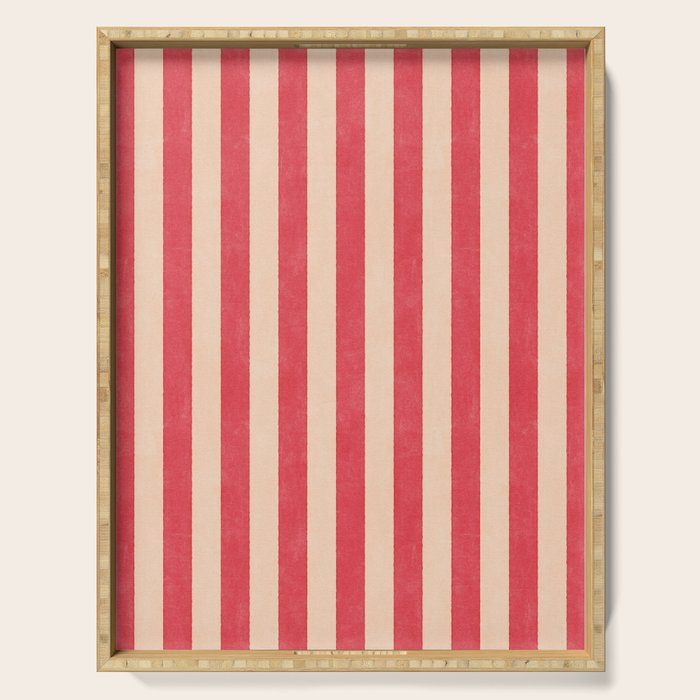 STRIPES 001 C - Strawberry Serving Tray Gallery Image 1